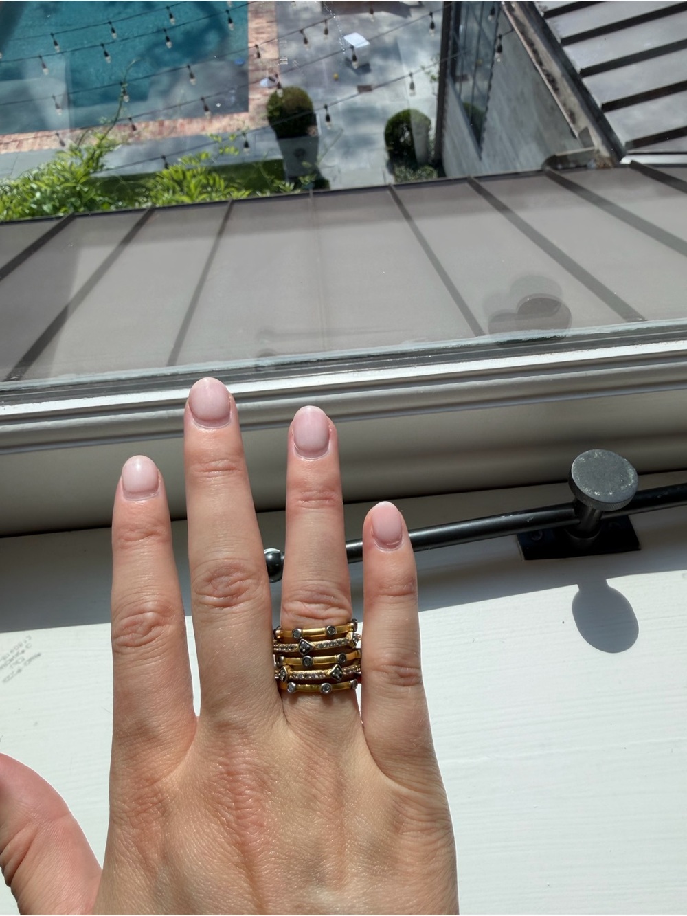 Freida Rothman Gold and Silver Mixed Metal Stacking Rings Set - Picture 3 of 11